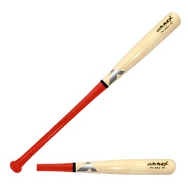 Annex Model Y57 Maple Wood Baseball Bat (Youth) (Lumberjack Red Handle/Clear Coat Barrel, (27-Inch/22 to 20-Ounce ((-5 to -7)))