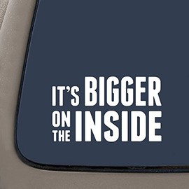 CMI NI131 Dr Who It's Bigger On The Inside Tardis White Vinyl Car/Laptop/Window/Wall Decal | 6" Wide
