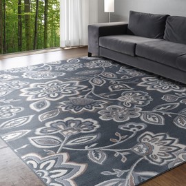 Tayse Gray Modern 4x6 Area Rug 4x6 - Indoor Area Rugs for Living Room - Dining Room Rug - Bedroom Rug - Kitchen Rug - Entryway Rug Contemporary Carpet - Alfombras para Salas Modernas