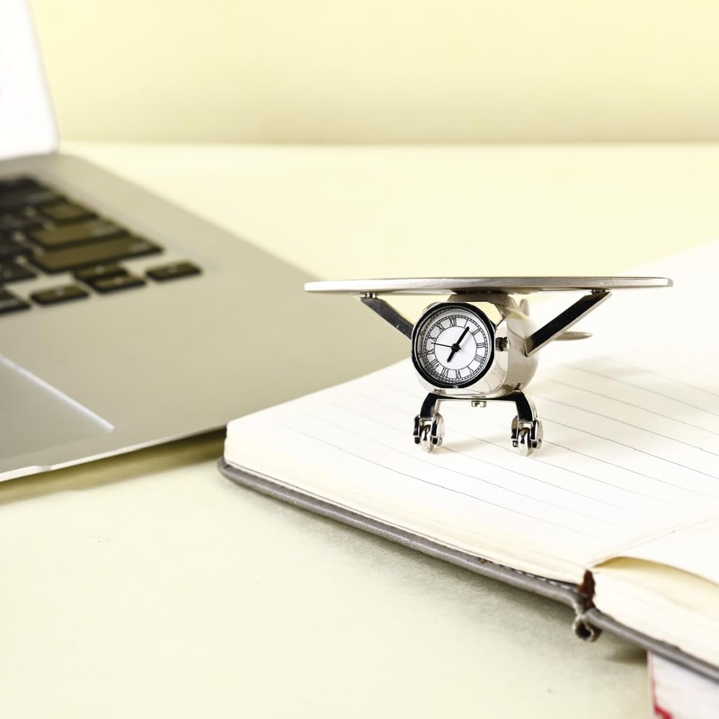 ZAHEPA Aeroplane Miniature Table Clock & Paper Weight – Stylish