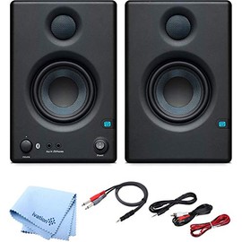 PreSonus Pair of Eris E3.5 3.5" 2-Way 25W Nearfield Bluetooth Studio Monitors with and Pro Cable Kit