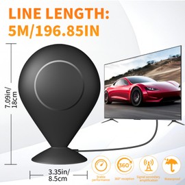 TV Antenna Indoor,TV Antenna for Smart TV Indoor,Rewave TV Antenna for Local Channels,Digital Antenna for Smart TV Indoor,400+ Miles Long Range HD TV Antenna,Magic Stick TV Antenna