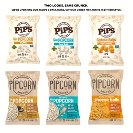 Heirloom Variety Pack by Pip's Heirloom Snacks - 1oz 24pk - with Cheese Balls and Mini Popcorn, Healthy, Gluten Free Snacks, Snack Variety Packs