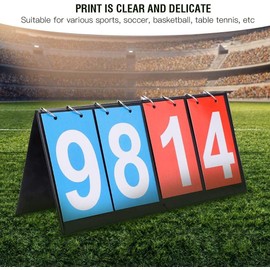 Scoreboard,4 Digit Scoreboard Flip Scoreboards Portable Flip Scoreboard Score Board Numbers for Sports Table Tennis Basketball Volleyball Indoor Outdoor