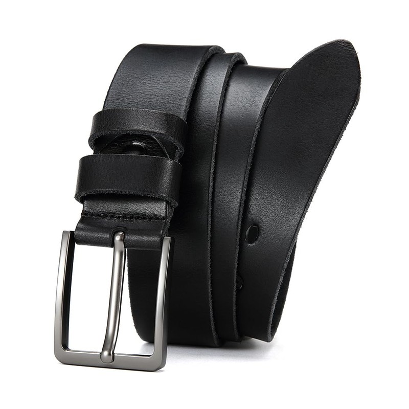DOOPAI Men's Full Leather Belt Casual Work Cowboy Suit Leather