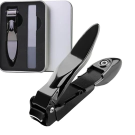 Nail Clipper, High Quality, 2025 Model Anti-Splash, Stainless Steel, High Quality, Curved Blade, Convenient for Personal Homes, Gunmeta, Premium Black, Popular for Everyday Use and Gift