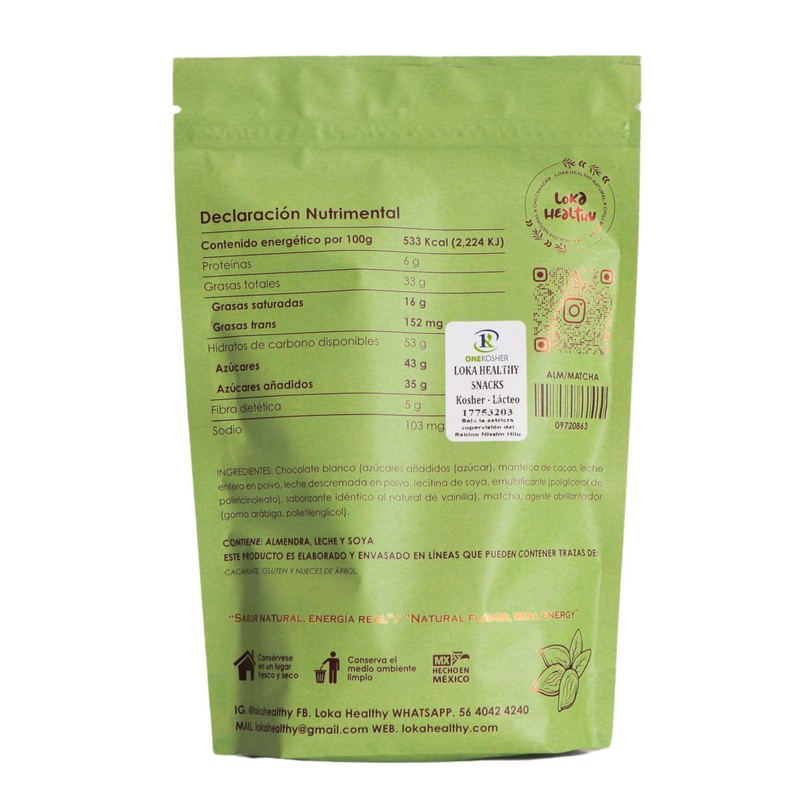 Loka Healthy | Almendras Cubiertas de Matcha | Contenido 250