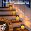 PChero Rechargeable Flameless Pillar Candles with Magnetic Base, 3 Pack