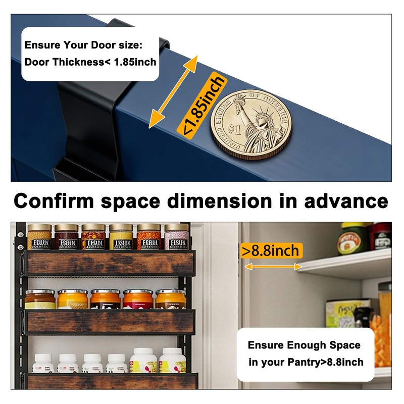 Clothink 8 Tier Over The Door Pantry Orangizer 2 IN