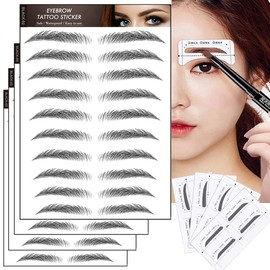 HORJIA Eyebrow Tattoo Stickers Eyebrow Permanent Eyebrow Stickers [8 Pairs with Eyebrow Template] Makeup Sticker Eyebrow 40 Pairs 4D6D Natural Eyebrow Eyebrow Never Fade Waterproof Eyebrow Tattoo