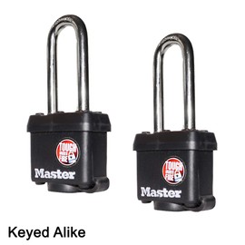 Master Lock (2) Keyed Alike Padlocks w/Thermoplastic Coating and 2"(51mm) Tall Shackle - Model # 311KALH-2