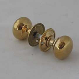 Architectural Decor Brass Cottage Door Knobs, 50mm x 50mm x 50mm, Georgian/Victorian Style, Polished Brass, 2 Pack