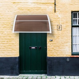 40" x 32" Door Window Awning Exterior, Polycarbonate Cover Entry Door Outdoor Patio Awning Canopy, Front Door Overhang Awning for Sun Shutter, UV, Rain and Snow Protection, Hollow Sheet