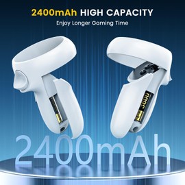 CSHRUETEN for Meta Quest 2/3/3S Controller Accessories Rechargeable Battery Pack, 4 Pack 1.5V 2400mAh Long-Lasting Batteries for Oculus Quest 2/3/3S Controller Accessories