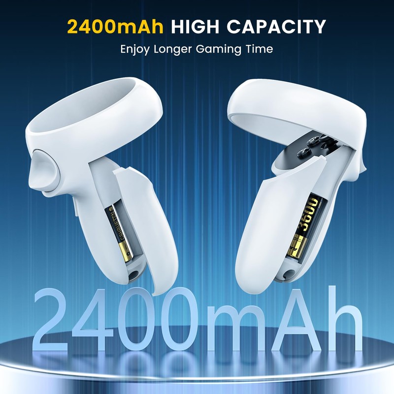 CSHRUETEN for Meta Quest 2/3/3S Controller Accessories Rechargeable Battery Pack,