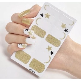 Unbranded Gold Star 14 Nail Stickers Full Cover Wraps DIY Manicure Nail Art Decoration