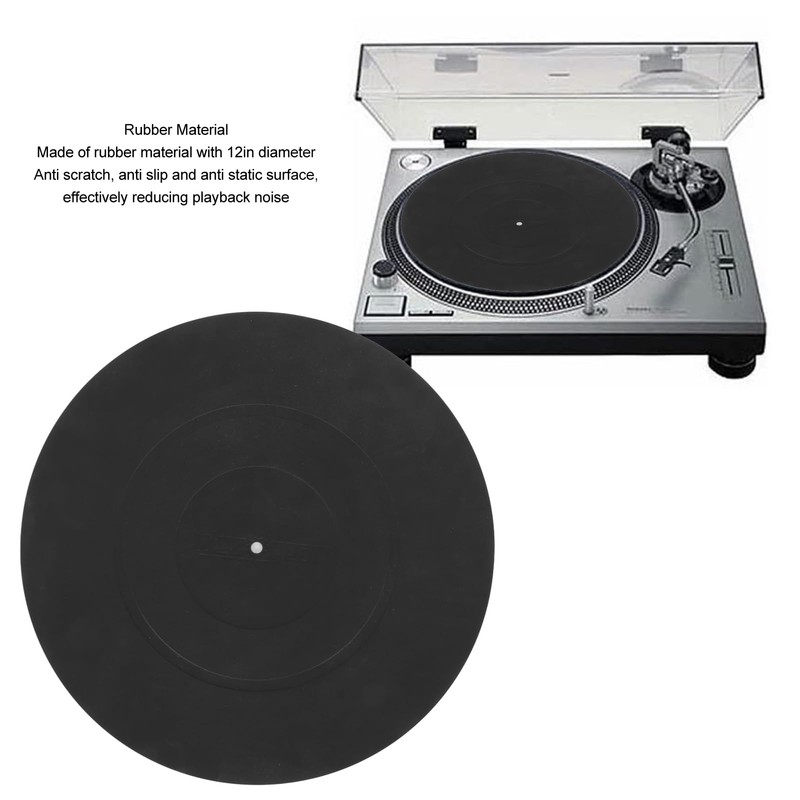 Turntable Platter Mat, VinylRecord Rubber Turntable Slip Mat Vibration Reduction