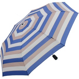 Knirps Large Duomatic Stripe Women's Pocket Umbrella, Stripe Blue, Stylish