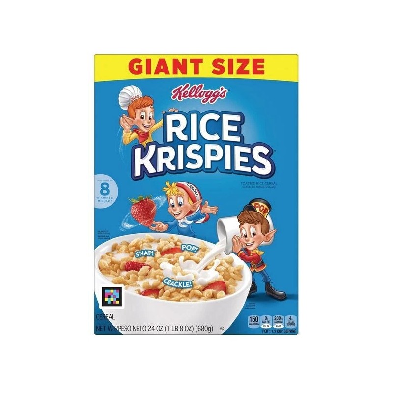 Kellogg's Rice Krispies Cold Breakfast Cereal, 8 Vitamins and Minerals,