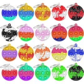20 PCS Silicona Llavero De Burbujas, Colorido Squeeze Juguetes para La Ansiedad De Descompresión para Aliviar El Estré para Niños Adultos, Juguetes Sensoriales para TDAH, Alivio del Estrés