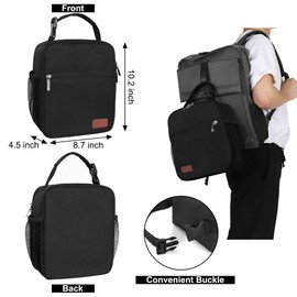 HABOPET Lunch Box for Men & Women Durable Lunch Bag for Adults Reusable Small Lunchbox Black