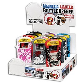 Magnetic Bottle Opener Lighter - ONE Lighter with Design and Color Maybe Vary
