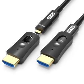 YIWENTEC HDMI Fiber Optic Cable HDMI 2.1 48Gbps High Speed Cable 8K@60Hz 4K@120Hz Supports Dolby Dynamic HDR HDCP 2.3 Earc with Micro HDMI Pull Type (8K, 15M)
