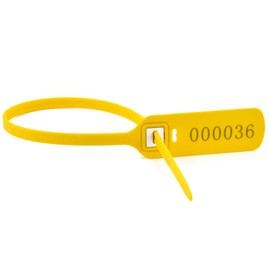 Heavy Duty Plastic Seals Tamper Truck Trailer Seals Numbered Security Tags Container Seals Pull-Tight Security Seals Self-Locking Security Ties Length 400 mm 15.8" (Yellow, 100 PCS)