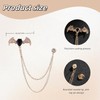 QPHYFXF Men's Batwing Brooch Set with Teardrop Gems & Fringe