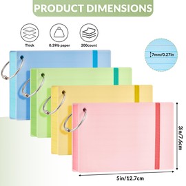 NEEWAY Heavy Weight Colored Ruled Index Cards 3x5, 200 Count Flash Cards with Rings and Cover, Lined Note Cards for Home, Office