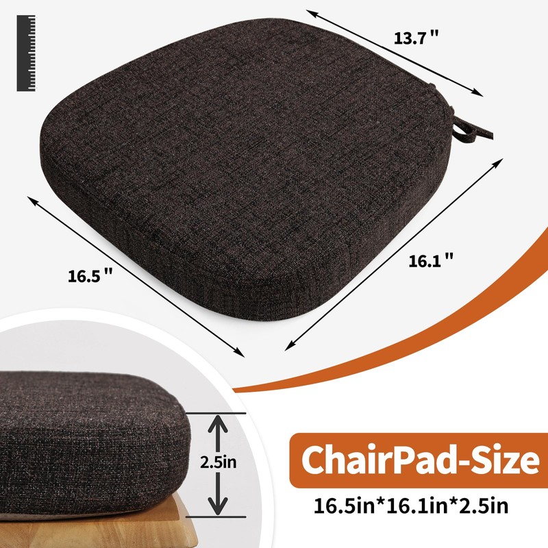 SINOSSO Thickened 2.5" Dining Chair Cushion, Soft Blended High Density
