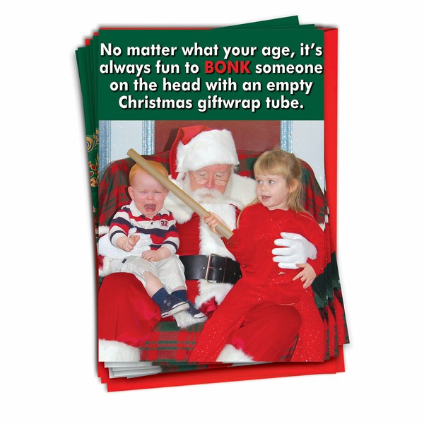 Box Set of 12 'Giftwrap Tube' Hilarious Christmas Greeting Card