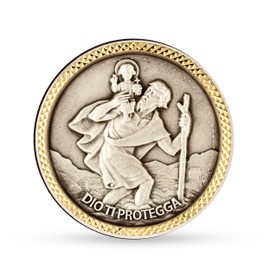 NKlaus 3 cm car badges Christopher Dio ti protegga patron saint magnetic holder 14444