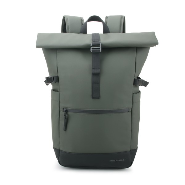ORENDO&CO Signature Rolltop Backpack (Green)