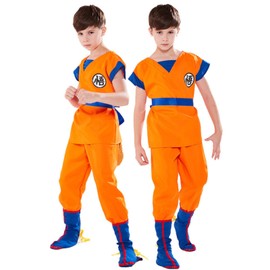 SCLYX #25024 Son Goku Cosplay, Full Set, Children, Boys, Halloween Costume, Kids Costume, Halloween Cosplay, Cute, Cool, Kindergarten Costume, Event Costume, (M)