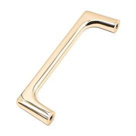 ZONADAH Set of 4 Cabinet Gold Plated Slim Handles, Hole Distance 96mm,Total 106mm, White Cabinet Pull Handles, Furniture Drawer Cabinet Copper Cup Drawer Handles for Cupboard Wardrobe Dressers