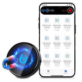 3072Kbps Magnetic Voice Recorder,Recording Device with AI-Triple Intelligent Noise Cancellation,Audio Recorder with 64GB,Digital Voice Recorders with Playback,Voice Activated Recorder for Meetings