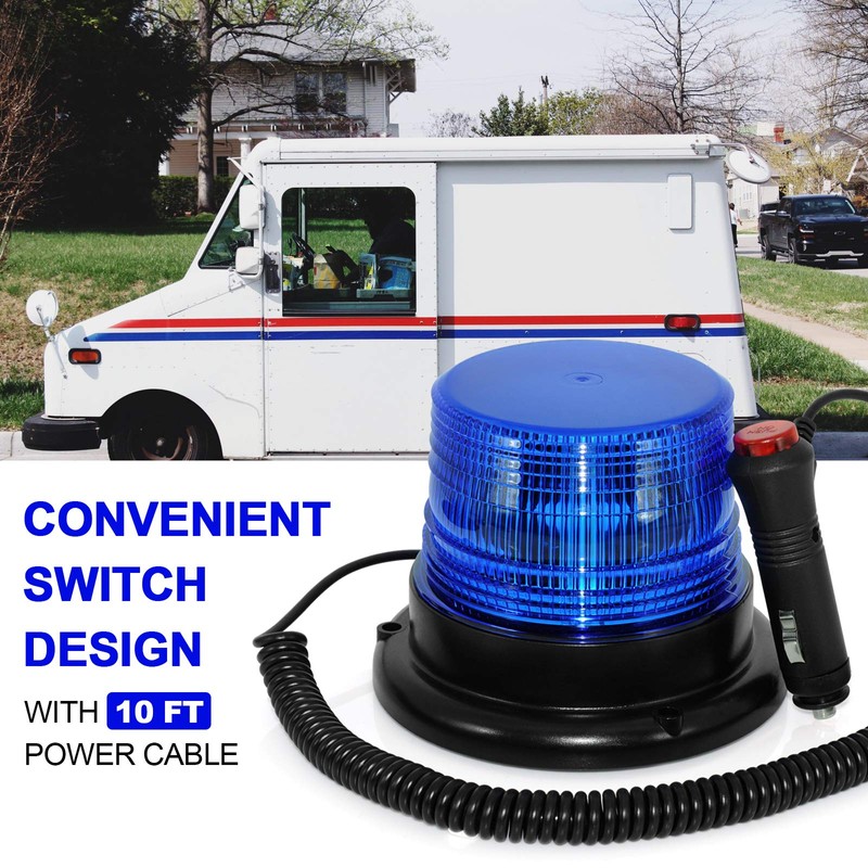 AnTom LED Rotating Beacon, All-Round Blue Light for Car Trailers,