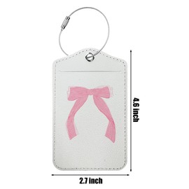 2 PCs Bible Verse Luggage Tag, Preppy Bow Suitcase Tags with Privacy Flap and Metal Loop, Coquette Luggage Tags for Suitcases, Identifiers Travel Essentials Bag Tag, Christian Gifts for Women Girl