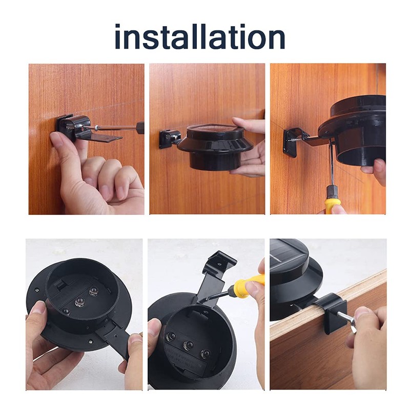 Thsinde 6-Pack Solar Gutter Led Lights, Outdoor Solar Fence Lights