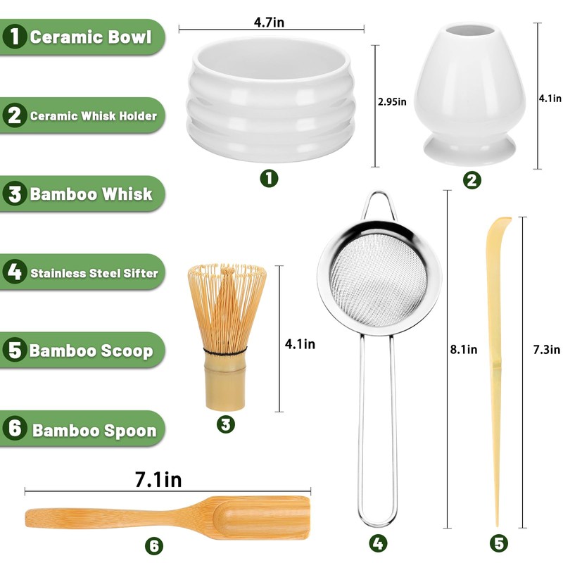 Geebuzz Matcha Whisk Set - Matcha Bowl and Bamboo Matcha