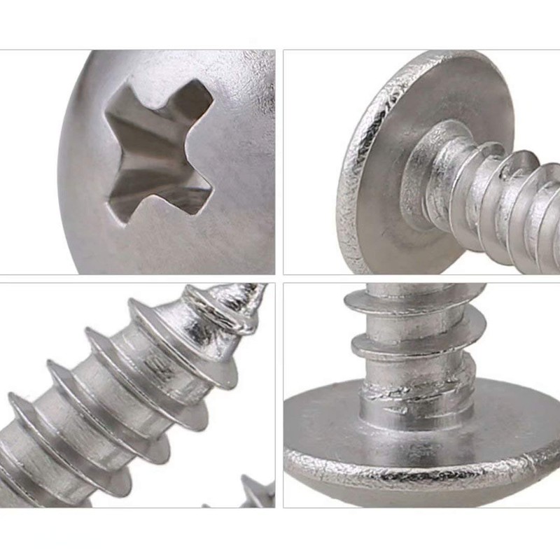 BOZONLI M4 Mushroom Head Self Tapping Screws Wood Screws Pan