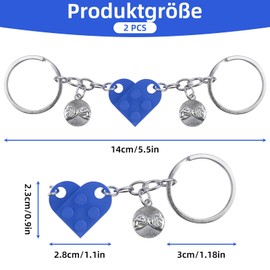 Matching Couple Keychains, 2 Pieces Keychain for Boyfriend Girlfriend Valentines Day Gifts for Him and Her (Blue, Red), Blue and Red, Small, Blue and Red