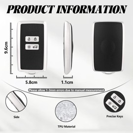 TOOMUME Key Case TPU Leather Structure Car Key Cover Fits Renault Scenic 4 Megane 4 Clio 5 Espace 5 Kadjar Captur Arkana Austral Zoe Dacia Duster Sandero Stepway