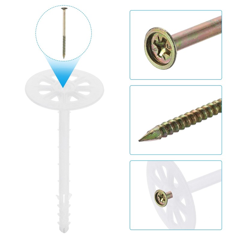 PATIKIL 142mm Perforated Insulation Pins, 30 Pack Insulating Nails Wall