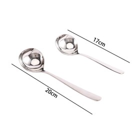 Pokinge 2PCS Stainless Steel Spoon Creative Long Handle Hot Pot Spoon Essential Tools for Hotel Home Kitchen Essential Tools (Two Different Sizes)