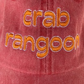 The silver Spider Crab Rangoon Red Baseball Dad Hat Foodie Embroidered
