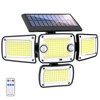 JumJam Solar Lights Outdoor, 4 Heads Motion Sensor Light with