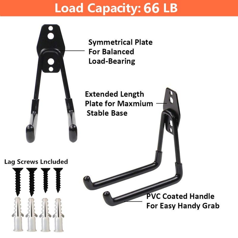 Wall Mounted Heavy Duty Double Clip U Shape Utility Tools