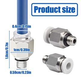 IKOPFLN Pc4-M6 Connector, Pc4-M6 Connector, Pc4-M6 Pneumatic Connector, Straight Pneumatic Pc4 M6 Connector, Quick Connector for Plug-in for 3D Printers, Pack of 10, b